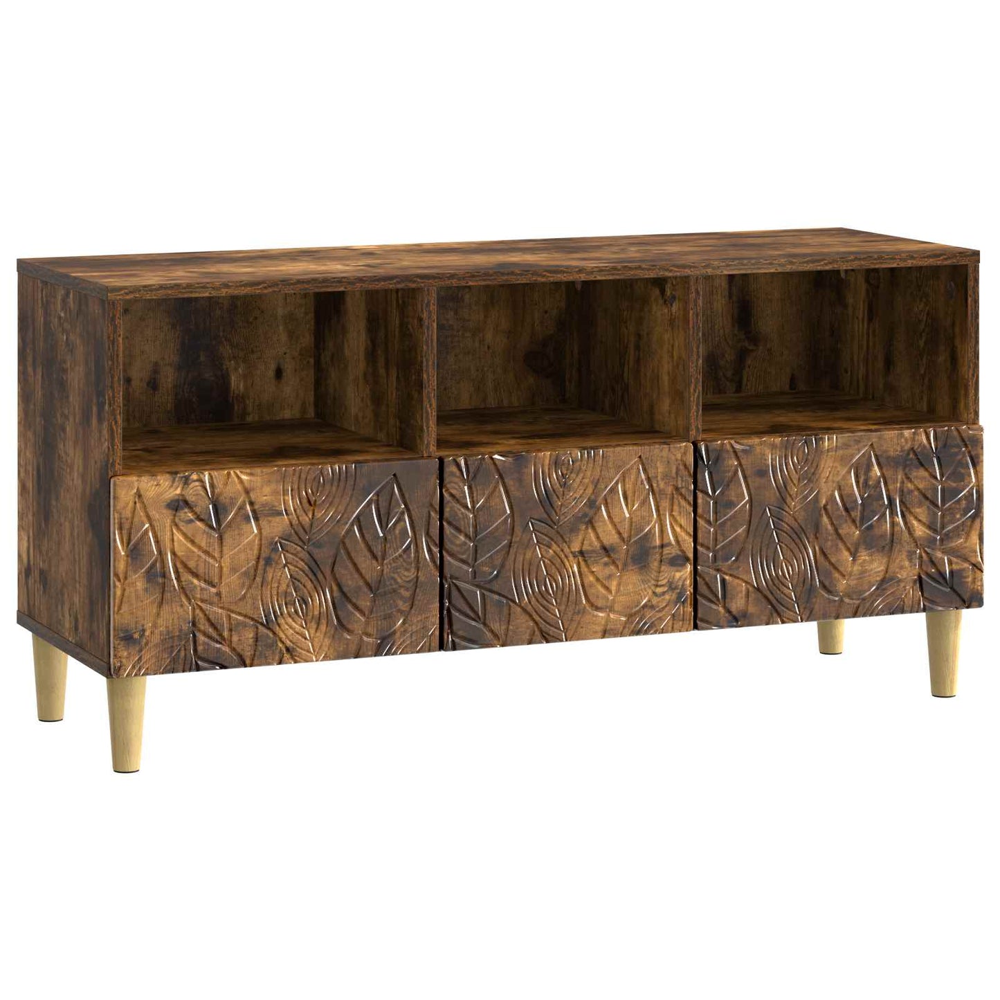 TV szekrény 102 x 34,5 x 50 cm Füstös Tölgy Szerelt Fa