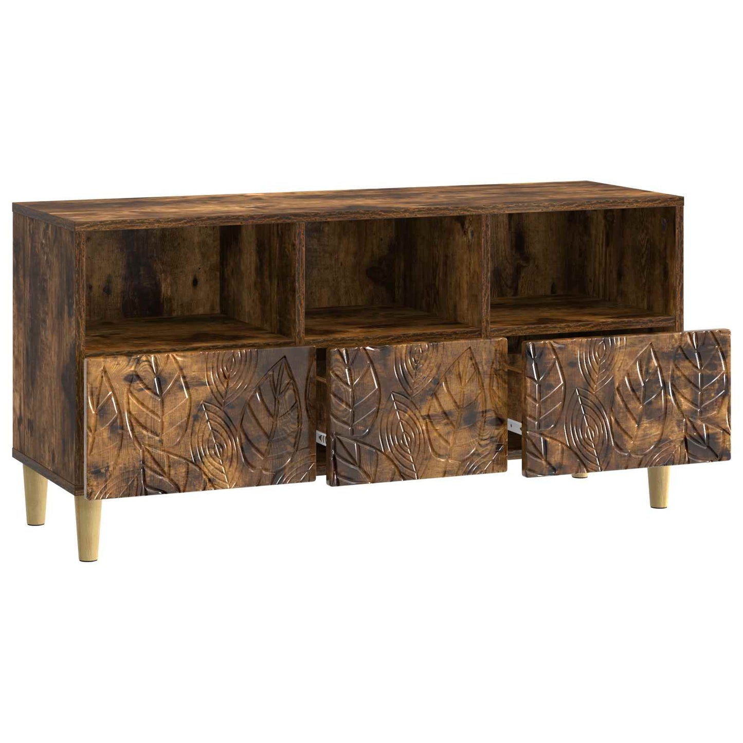 TV szekrény 102 x 34,5 x 50 cm Füstös Tölgy Szerelt Fa