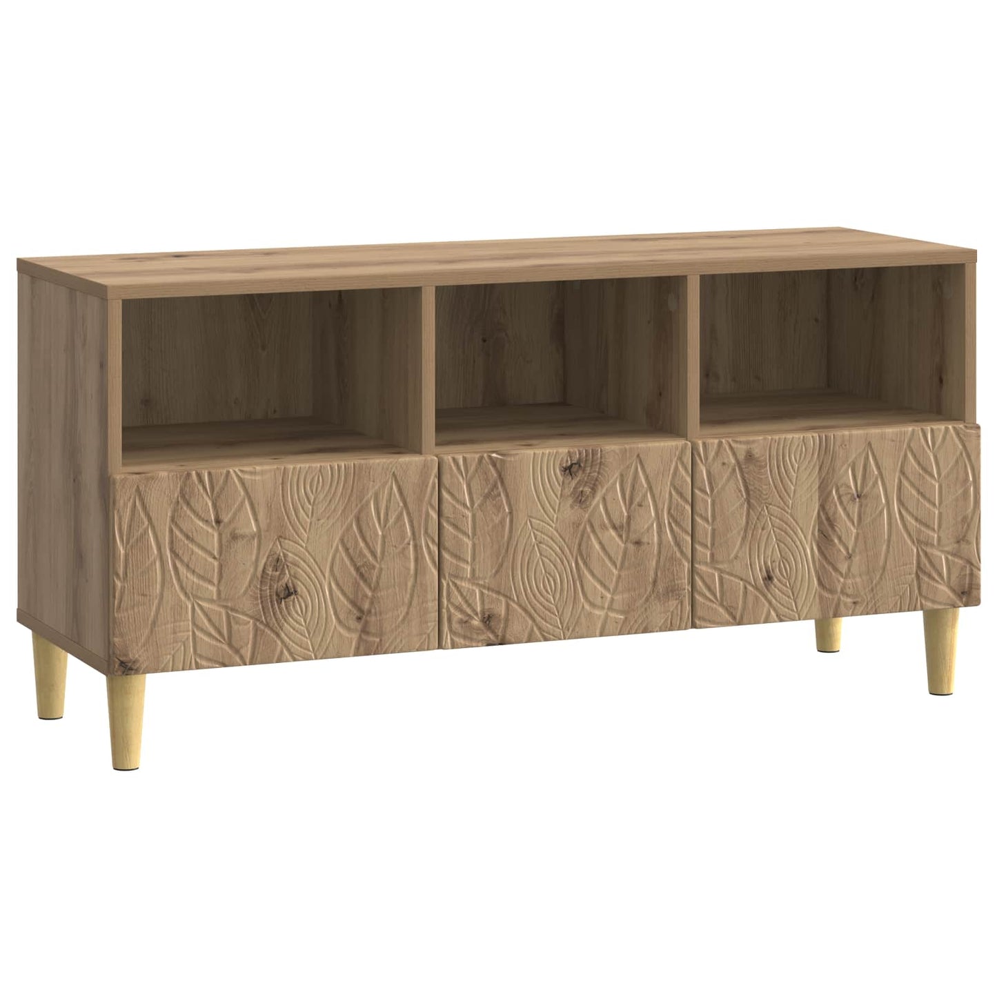 TV szekrény 102 x 34,5 x 50 cm Kézműves Tölgy Szerelt Fa