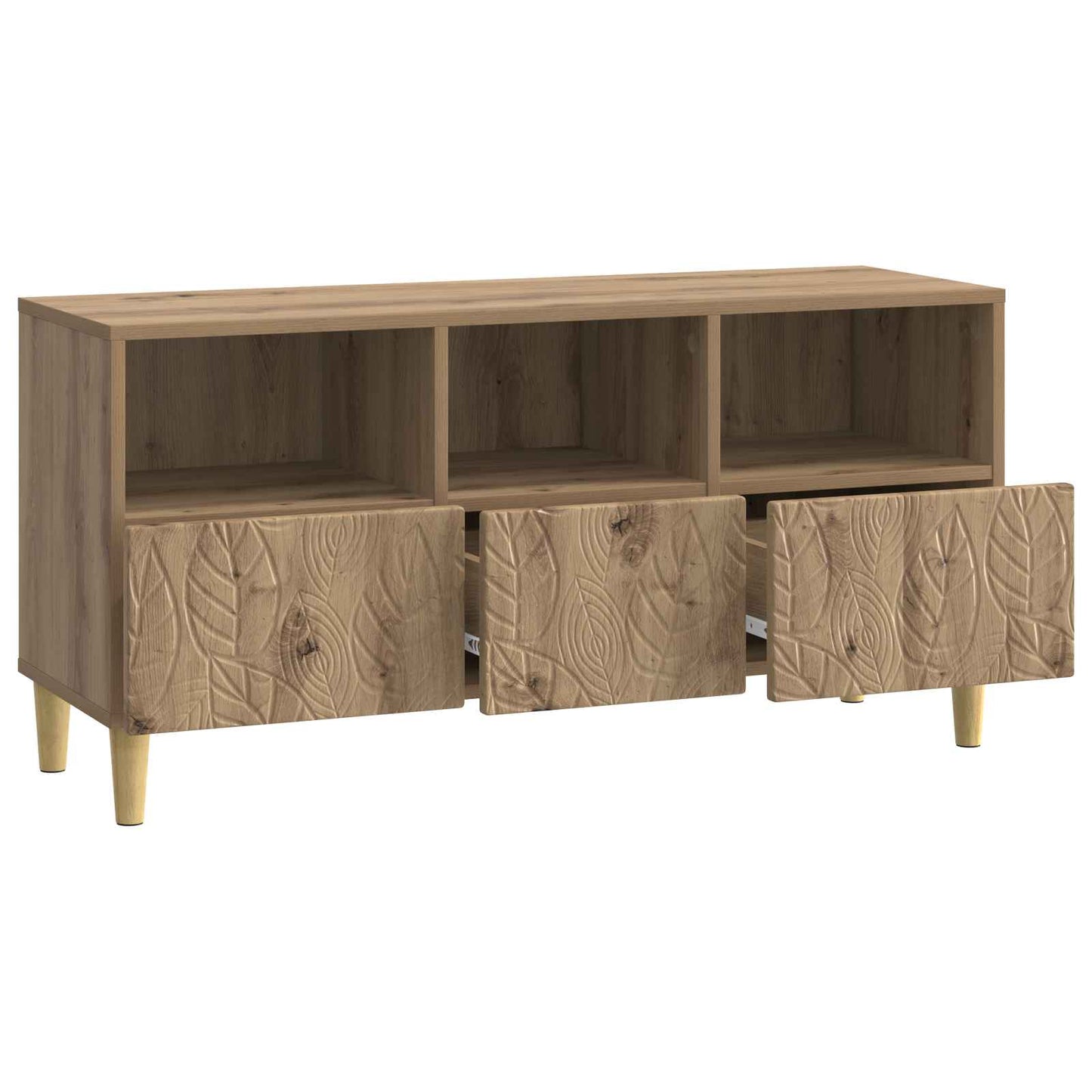 TV szekrény 102 x 34,5 x 50 cm Kézműves Tölgy Szerelt Fa