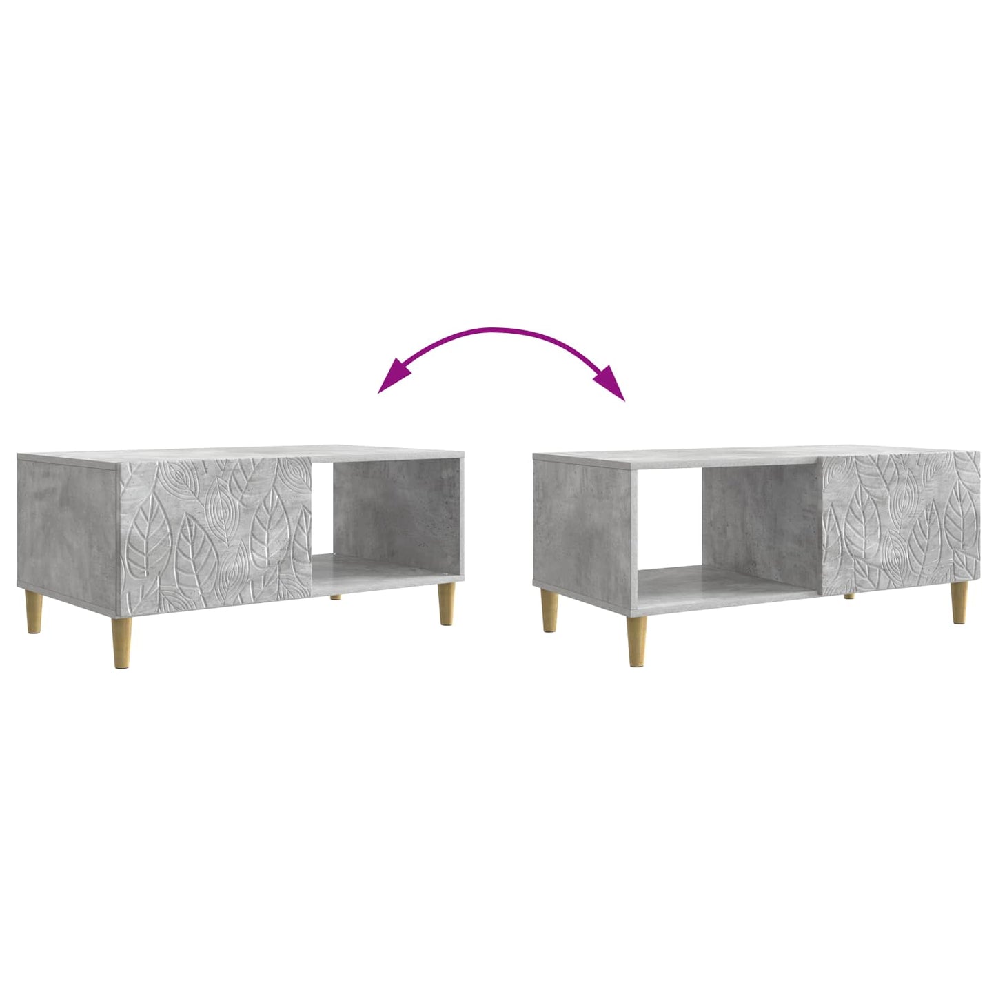 Dohányzóasztal Betonszürke 90 x 50 x 40 cm Szerelt Fa