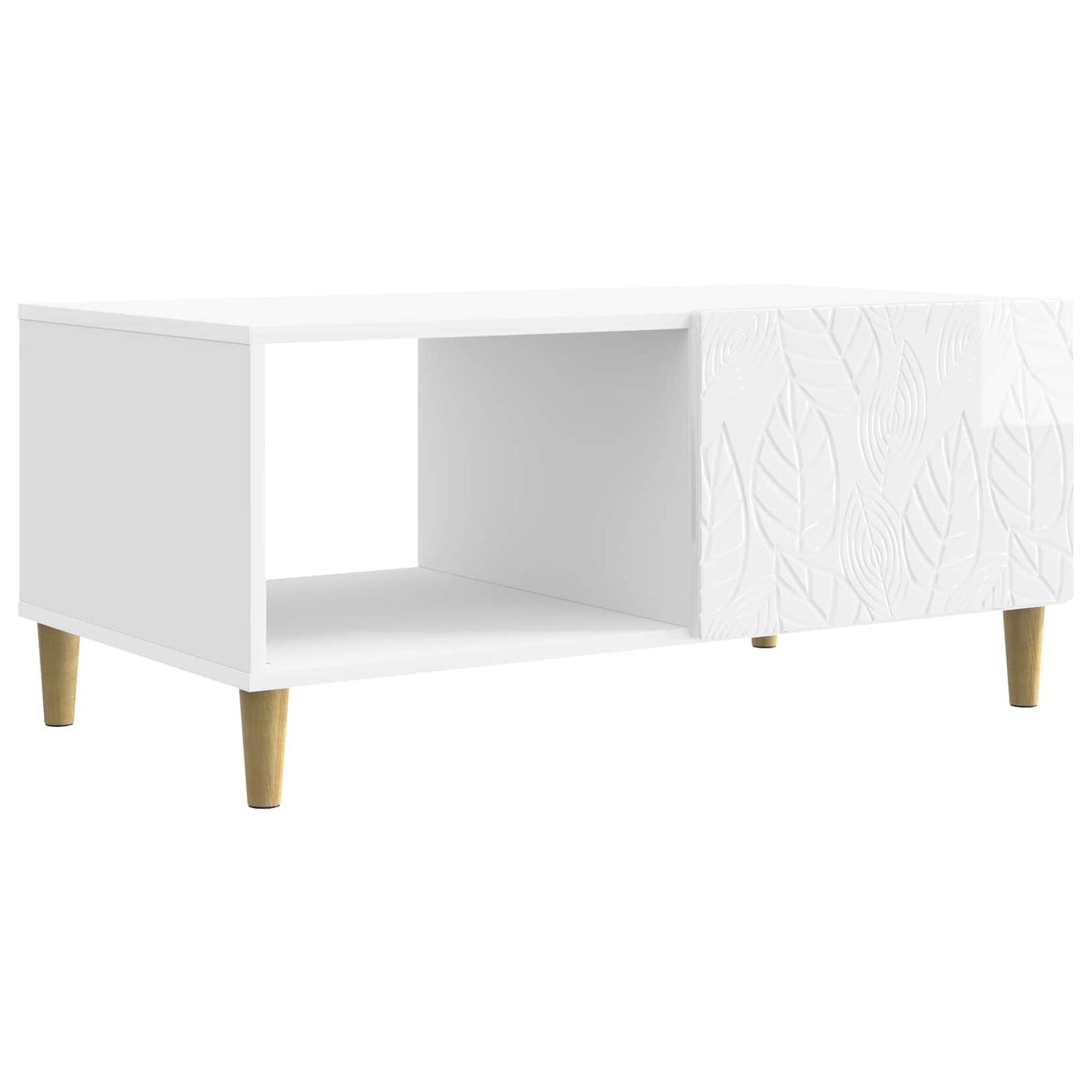 Dohányzóasztal Magasfényű Fehér 90 x 50 x 40 cm Szerelt Fa