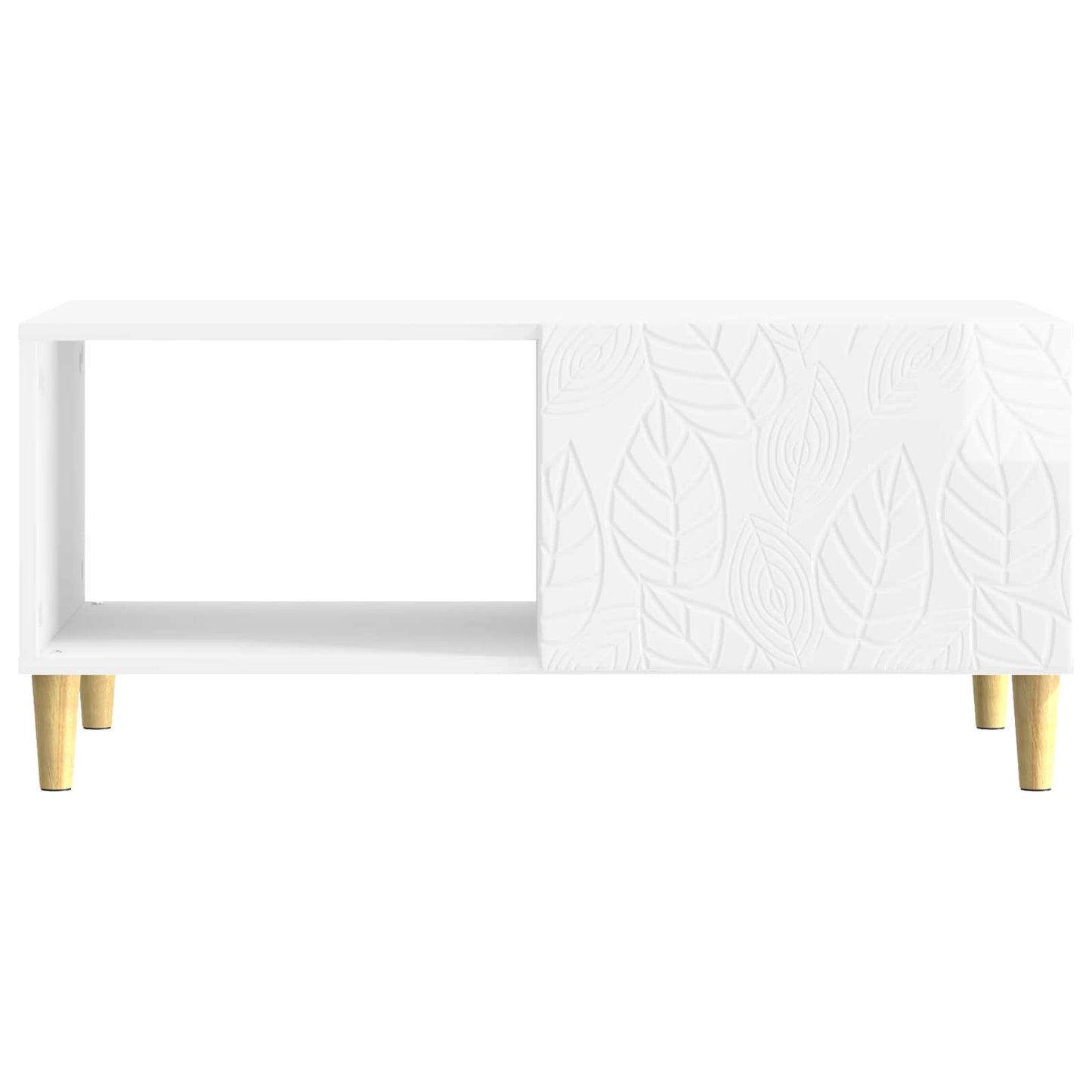 Dohányzóasztal Magasfényű Fehér 90 x 50 x 40 cm Szerelt Fa