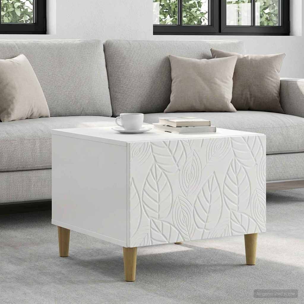 Dohányzóasztal Magasfényű Fehér 50 x 49 x 40 cm Szerelt Fa