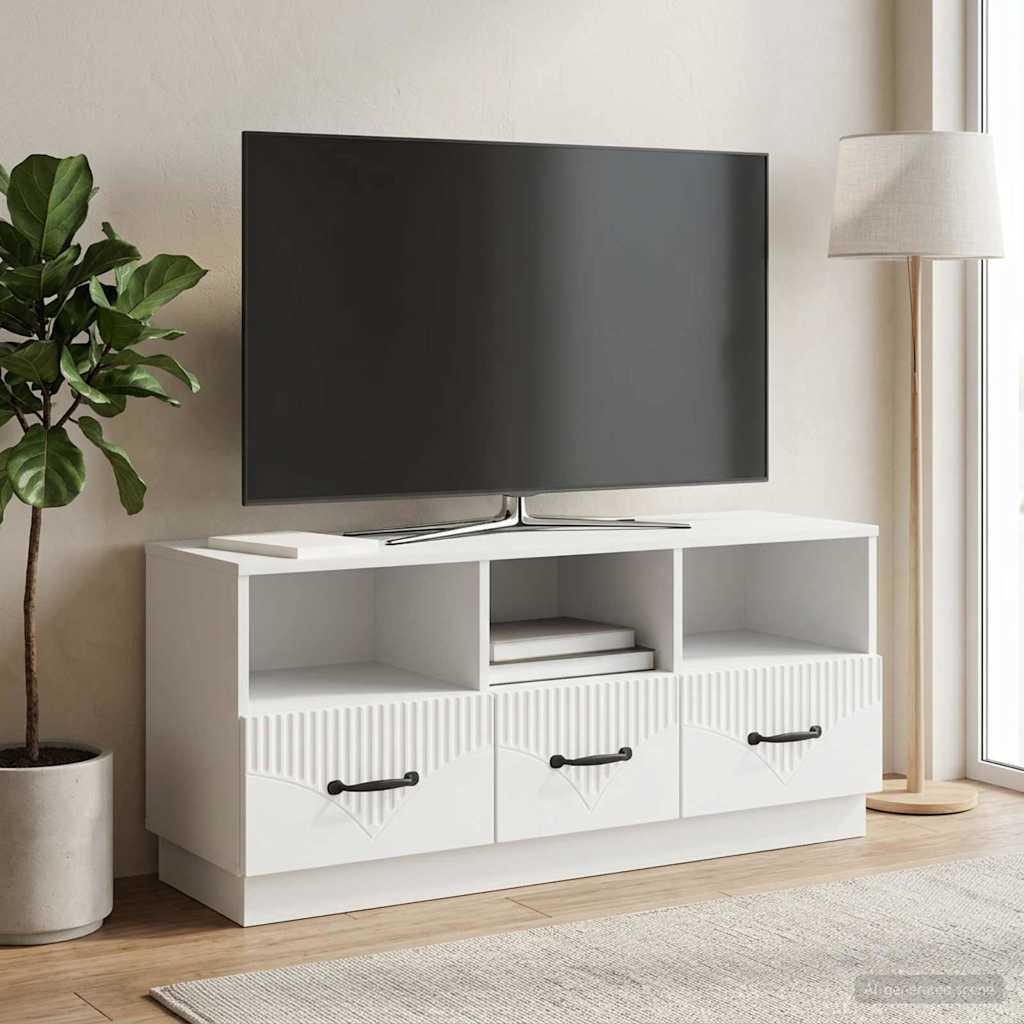 TV szekrény fiókkal Fehér 102 x 34,5 x 47 cm Szerelt Fa
