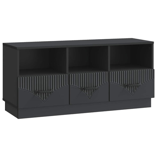 TV szekrény fiókkal Fekete 102 x 34,5 x 47 cm Szerelt Fa
