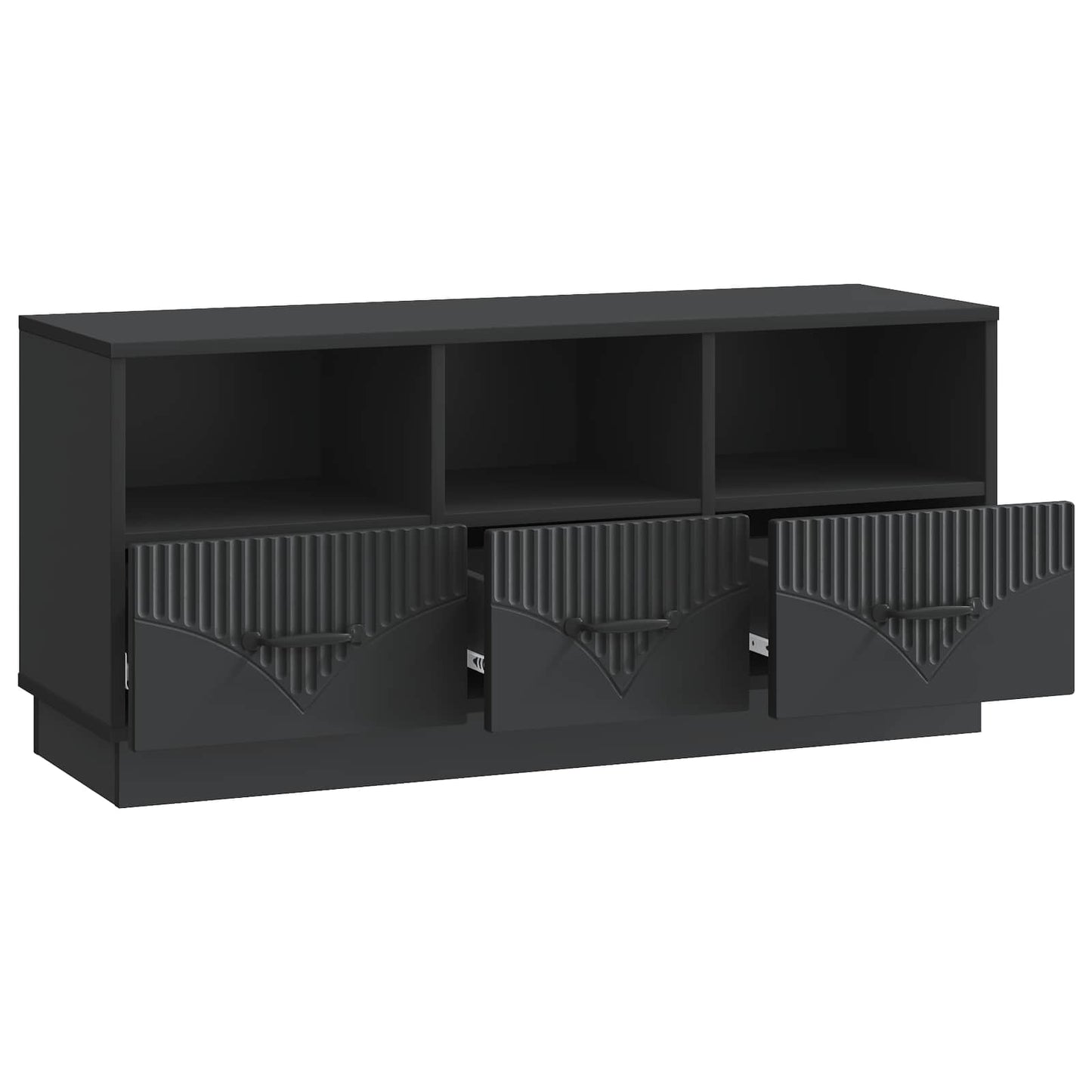 TV szekrény fiókkal Fekete 102 x 34,5 x 47 cm Szerelt Fa