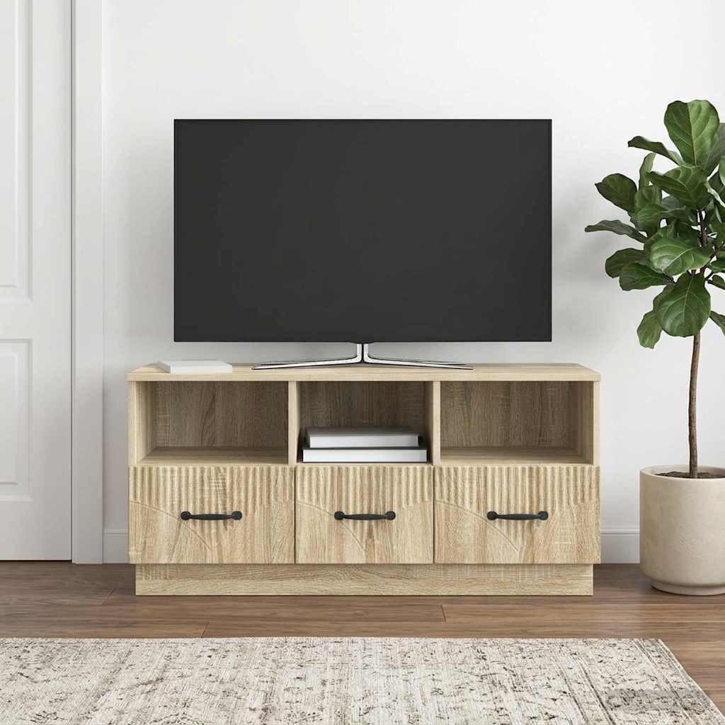 TV szekrény fiókkal Sonoma Tölgy 102 x 34,5 x 47 cm Szerelt Fa