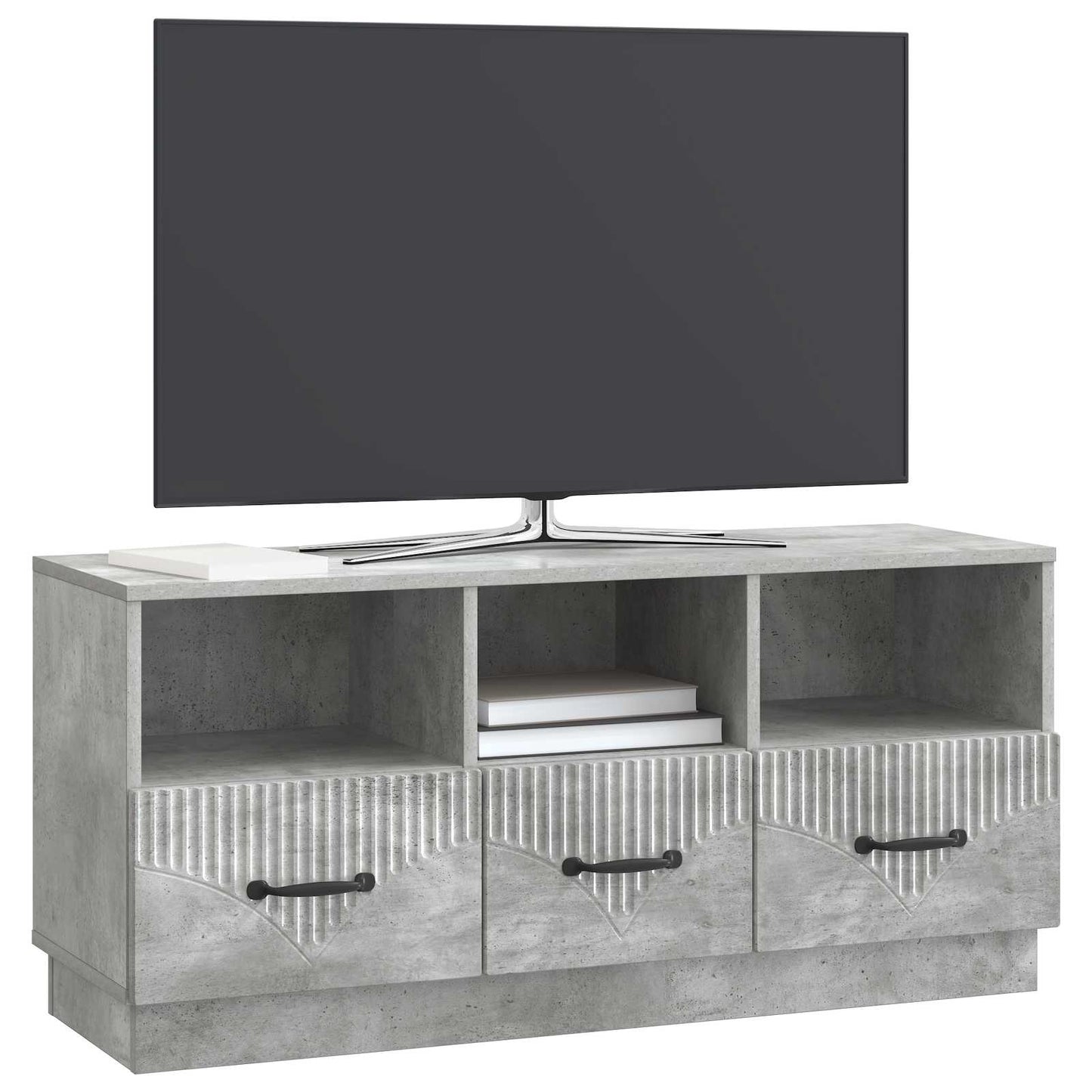 TV szekrény fiókkal Betonszürke 102 x 34,5 x 47 cm Szerelt Fa