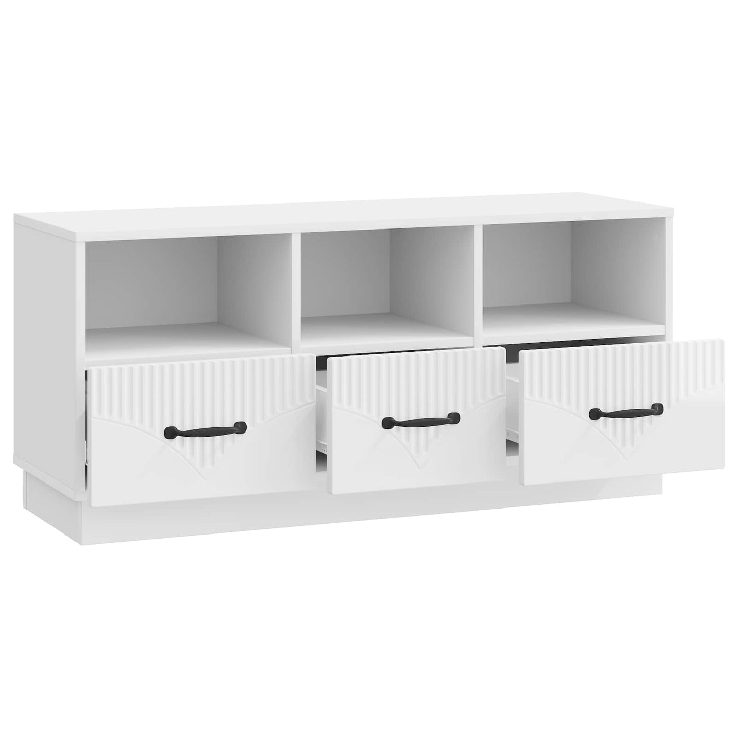 TV szekrény Magasfényű Fehér 102 x 34,5 x 47 cm Szerelt Fa