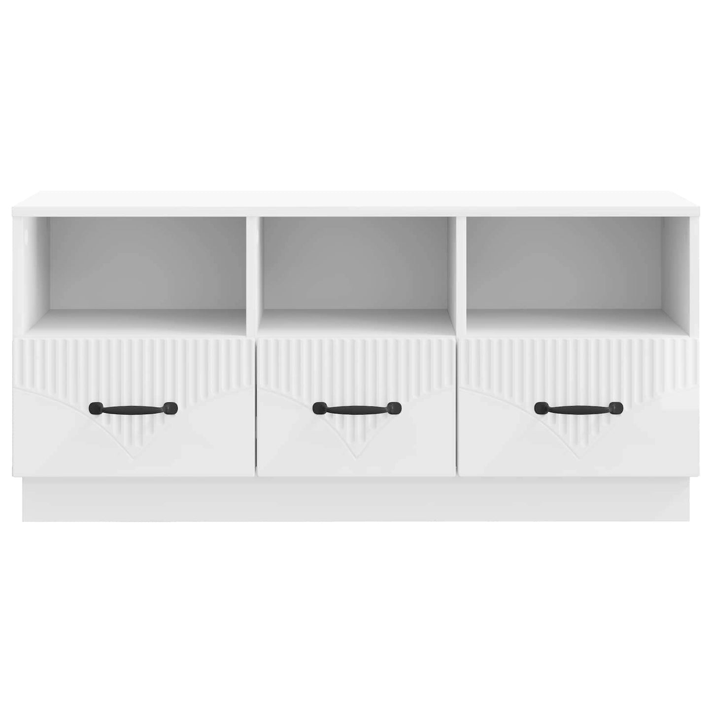 TV szekrény Magasfényű Fehér 102 x 34,5 x 47 cm Szerelt Fa