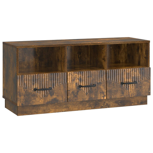 TV szekrény fiókkal Füstös Tölgy 102 x 34,5 x 47 cm Szerelt Fa