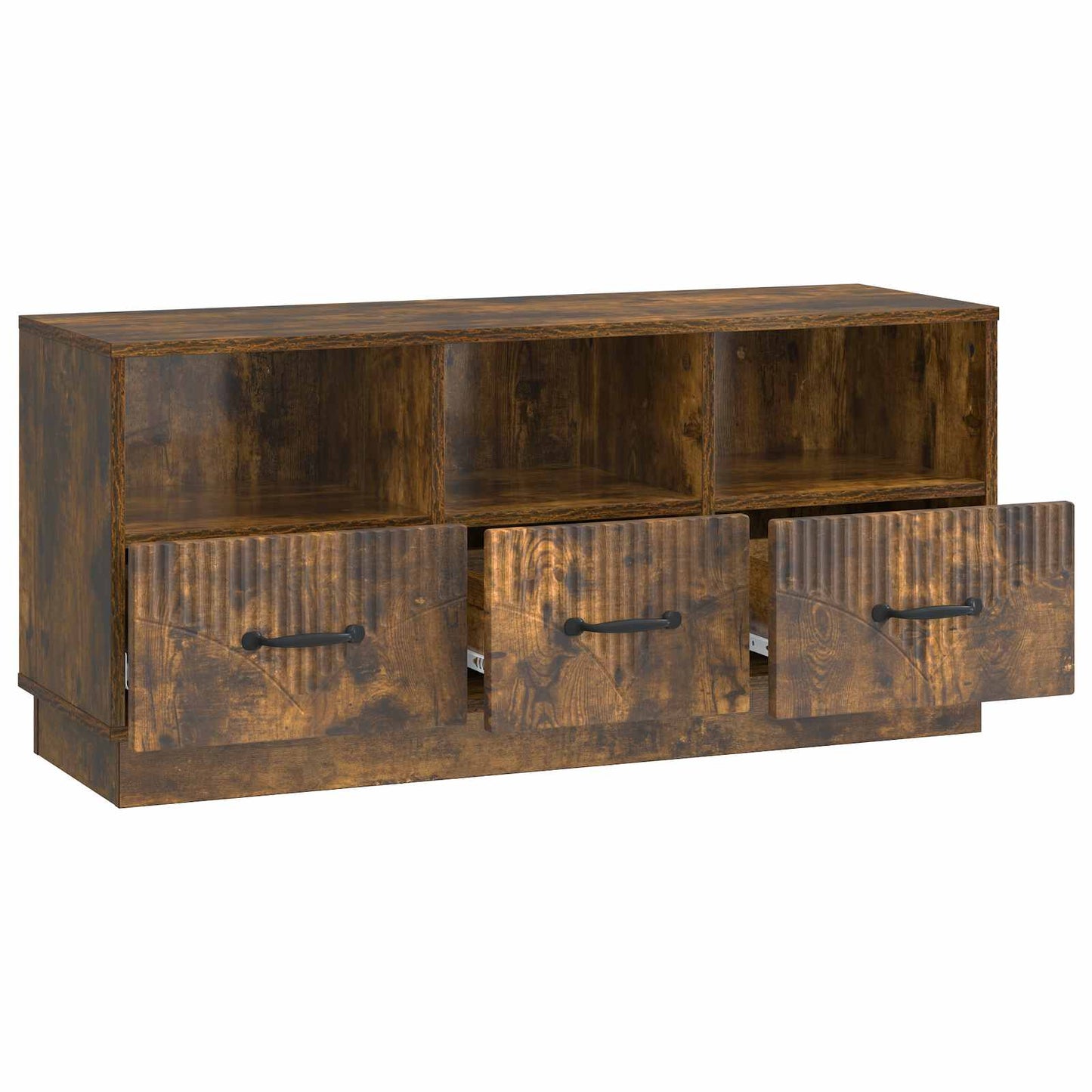 TV szekrény fiókkal Füstös Tölgy 102 x 34,5 x 47 cm Szerelt Fa