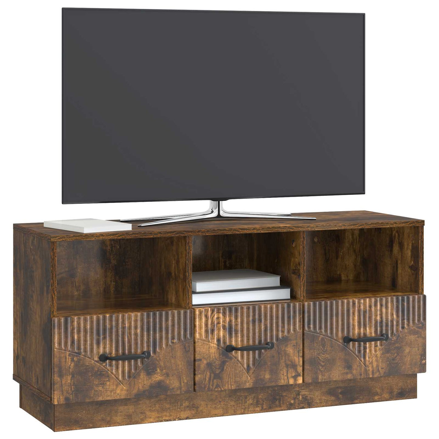 TV szekrény fiókkal Füstös Tölgy 102 x 34,5 x 47 cm Szerelt Fa
