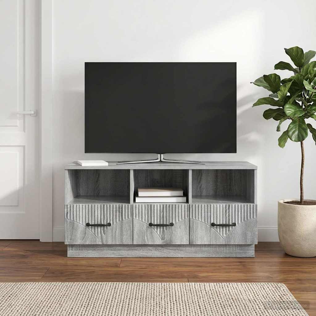 TV szekrény fiókkal Szürke Sonoma 102 x 34,5 x 47 cm Szerelt Fa