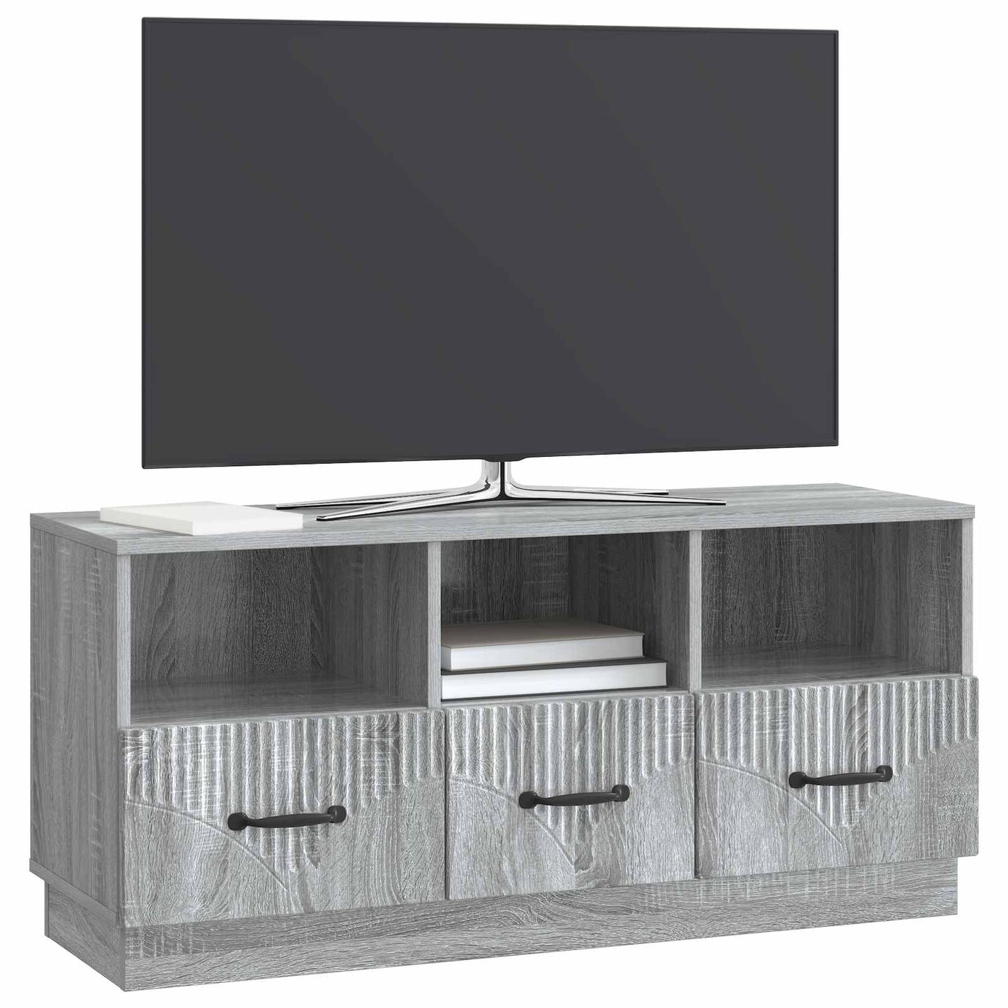 TV szekrény fiókkal Szürke Sonoma 102 x 34,5 x 47 cm Szerelt Fa