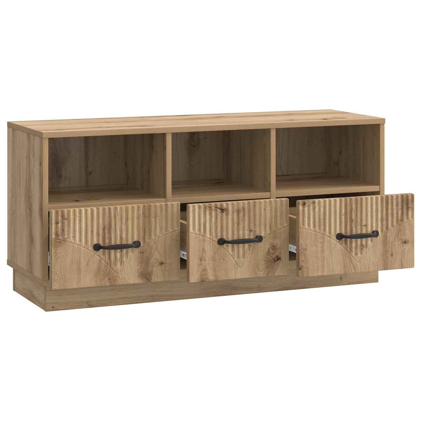 TV szekrény 102 x 34,5 x 47 cm Kézműves Tölgy Szerelt Fa