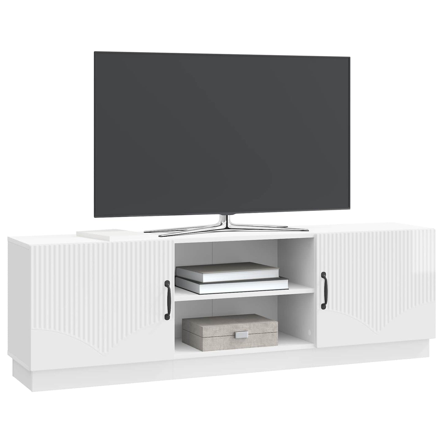 TV szekrény Magasfényű Fehér 150 x 31 x 47 cm Szerelt Fa