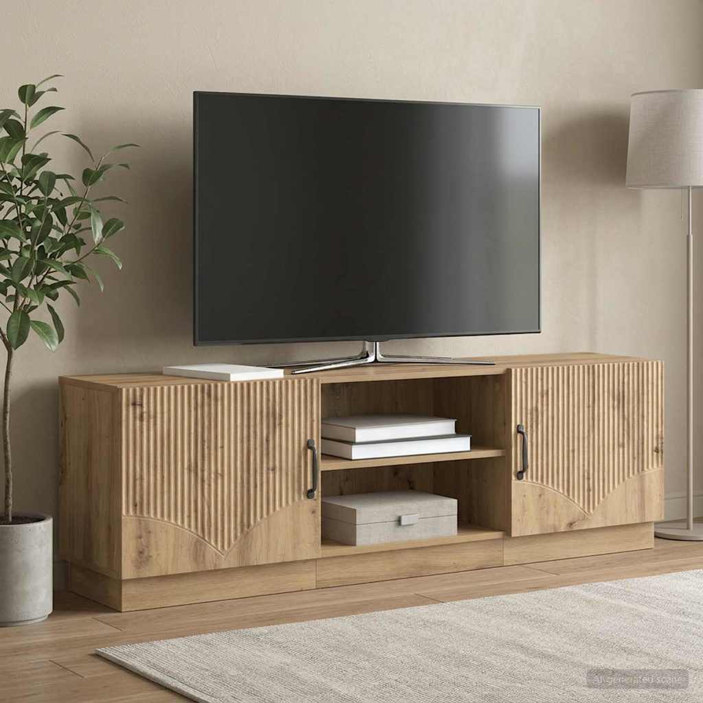 TV szekrény 150 x 31 x 47 cm Kézműves Tölgy Szerelt Fa