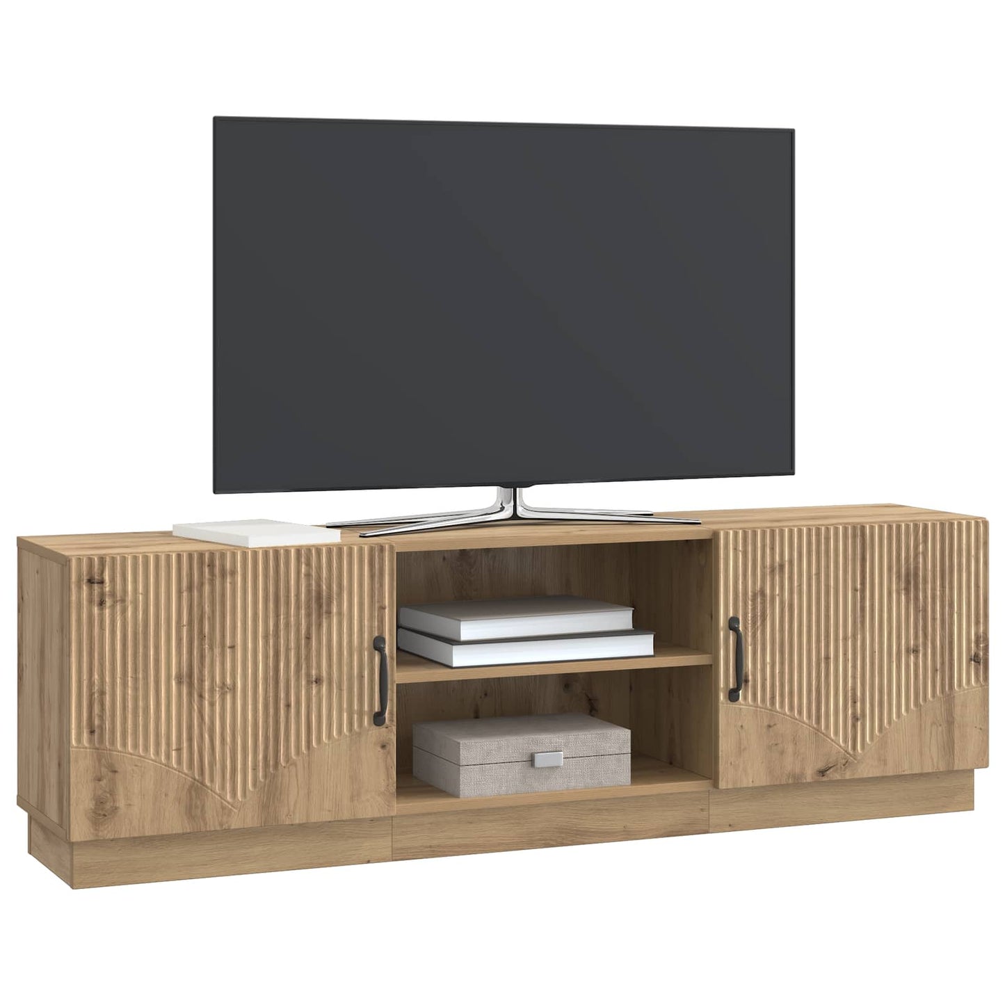 TV szekrény 150 x 31 x 47 cm Kézműves Tölgy Szerelt Fa