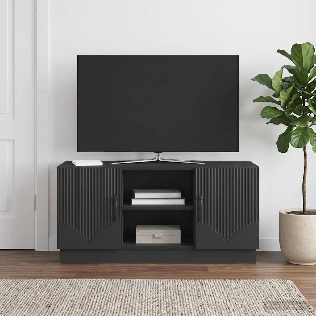 TV szekrény Fekete 102 x 34,5 x 47 cm Szerelt Fa