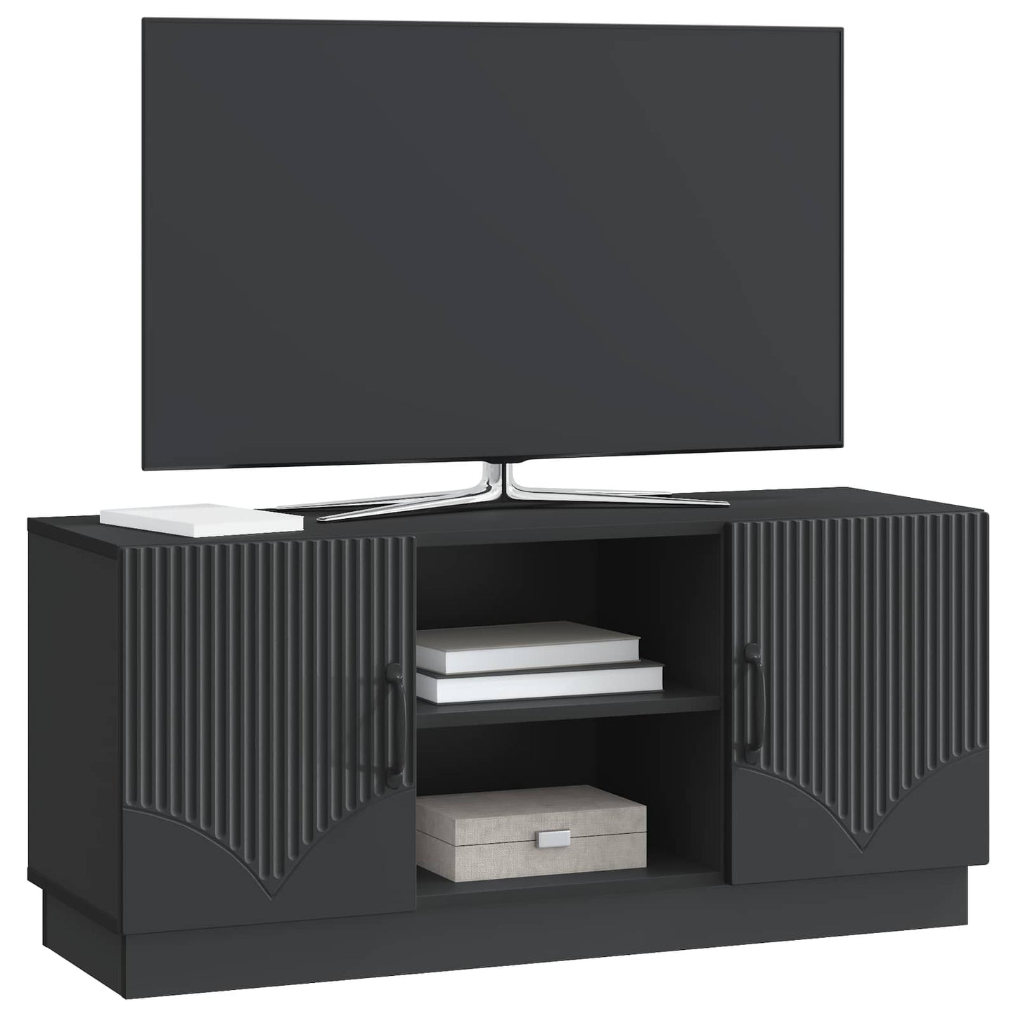 TV szekrény Fekete 102 x 34,5 x 47 cm Szerelt Fa