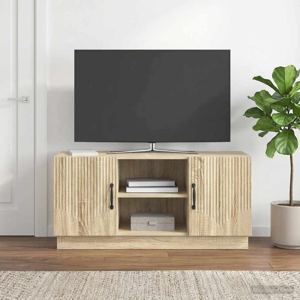TV szekrény Sonoma Tölgy 102 x 34,5 x 47 cm Szerelt Fa