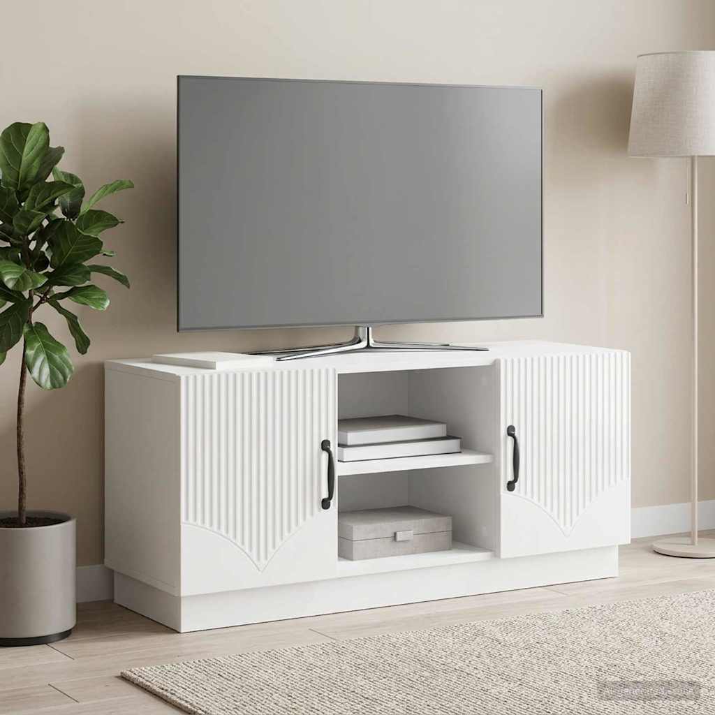 TV szekrény Magasfényű Fehér 102 x 34,5 x 47 cm Szerelt Fa
