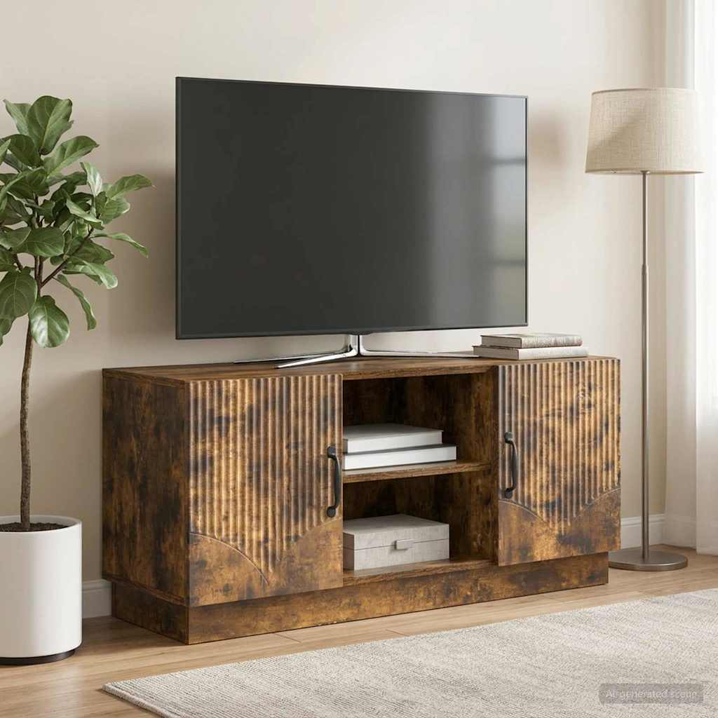TV szekrény Füstös Tölgy 102 x 34,5 x 47 cm Szerelt Fa