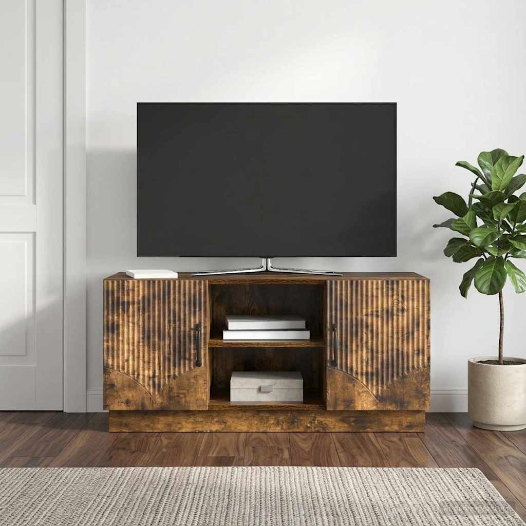 TV szekrény Füstös Tölgy 102 x 34,5 x 47 cm Szerelt Fa