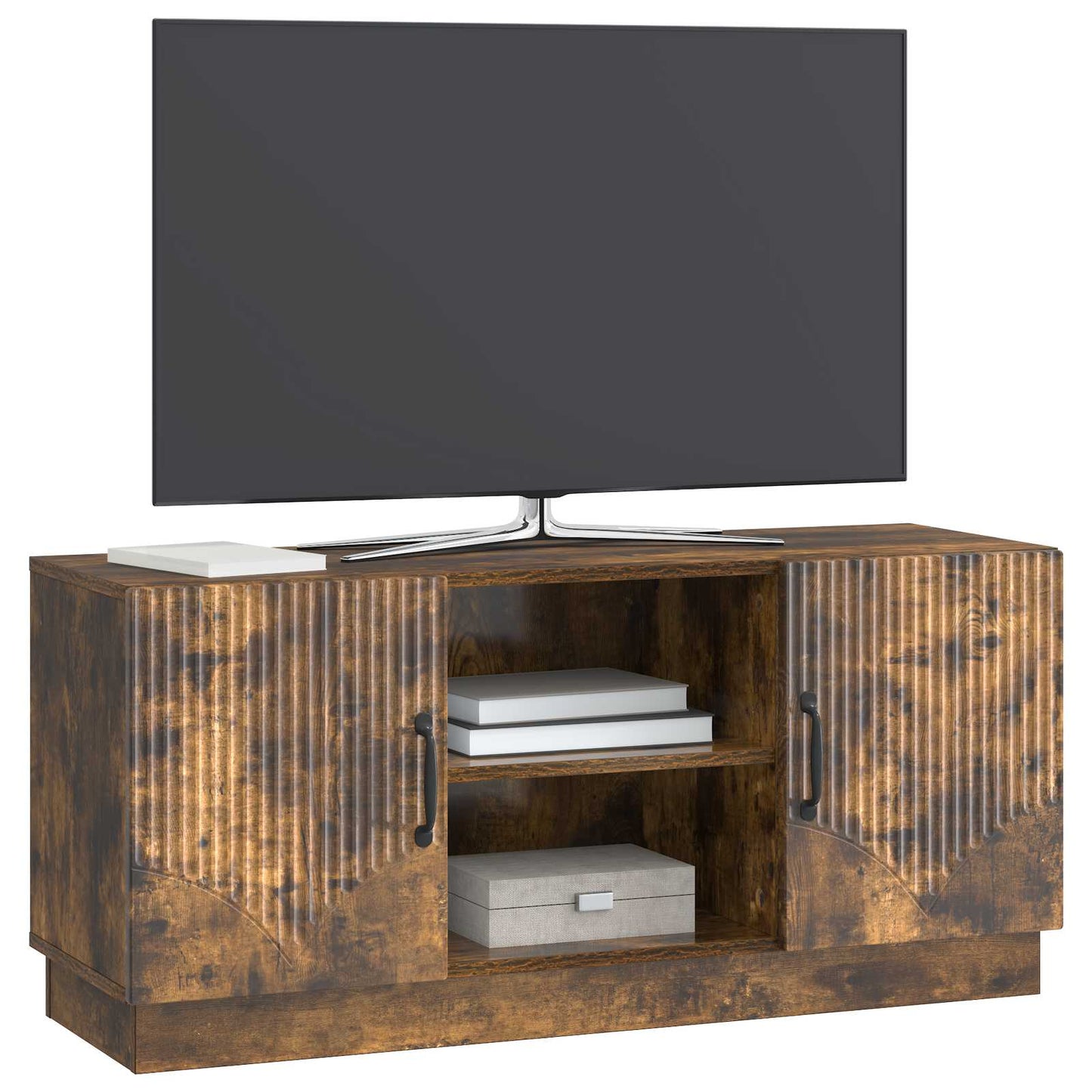TV szekrény Füstös Tölgy 102 x 34,5 x 47 cm Szerelt Fa