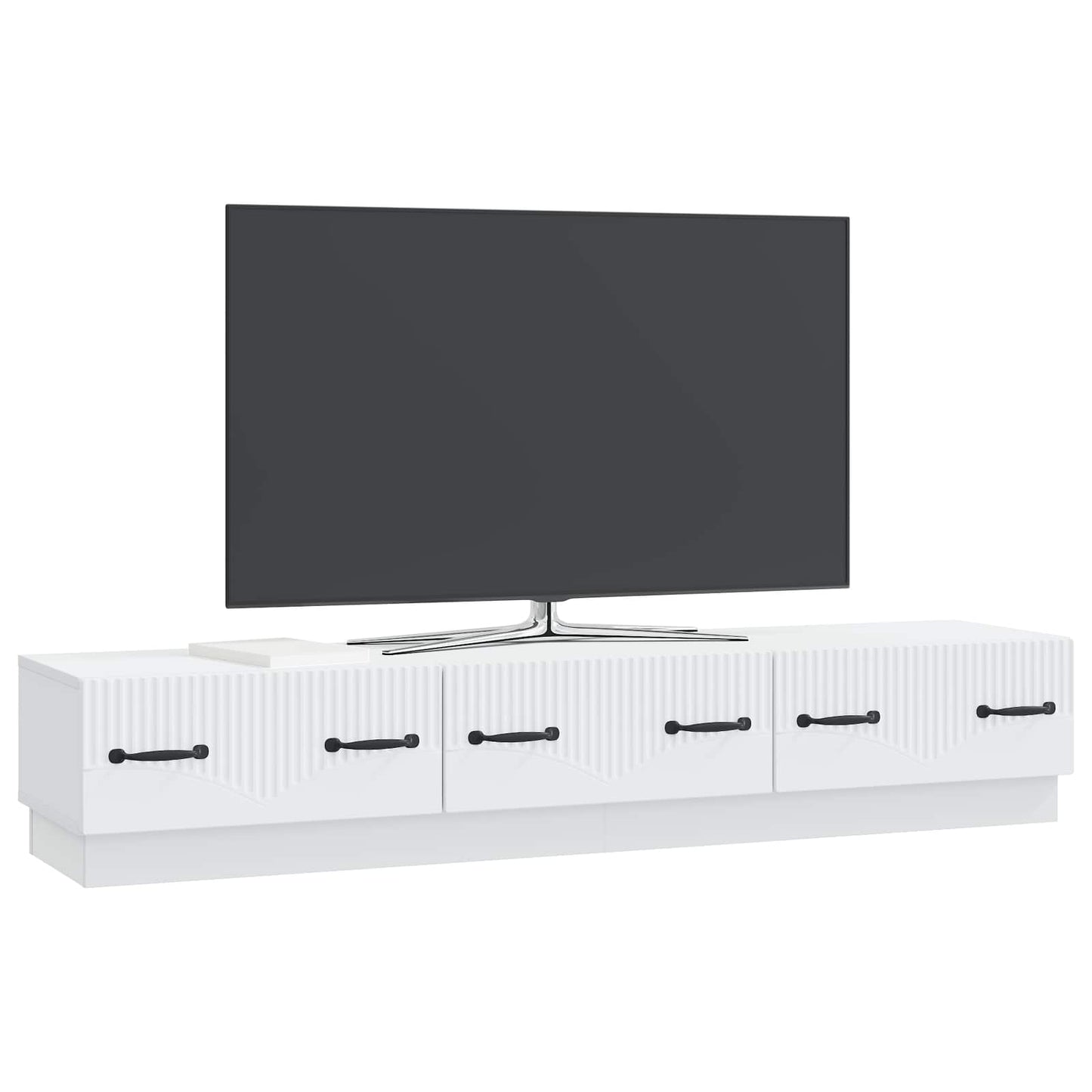 TV szekrény fiókkal Fehér 147 x 34,5 x 27 cm Szerelt Fa