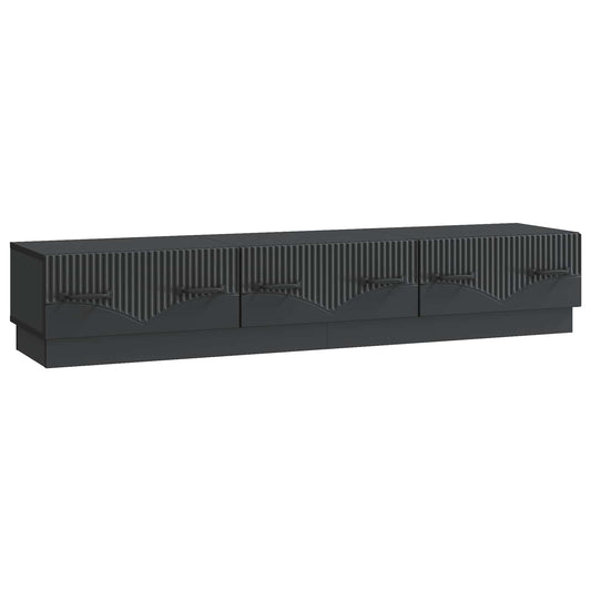 TV szekrény fiókkal Fekete 147 x 34,5 x 27 cm Szerelt Fa
