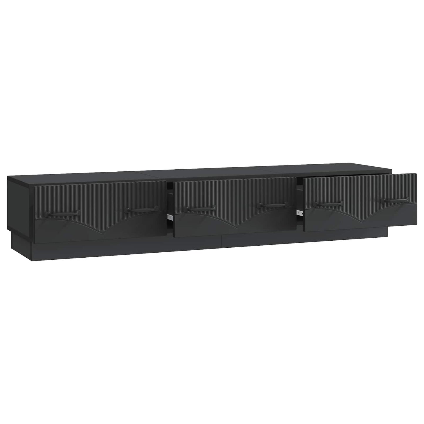 TV szekrény fiókkal Fekete 147 x 34,5 x 27 cm Szerelt Fa