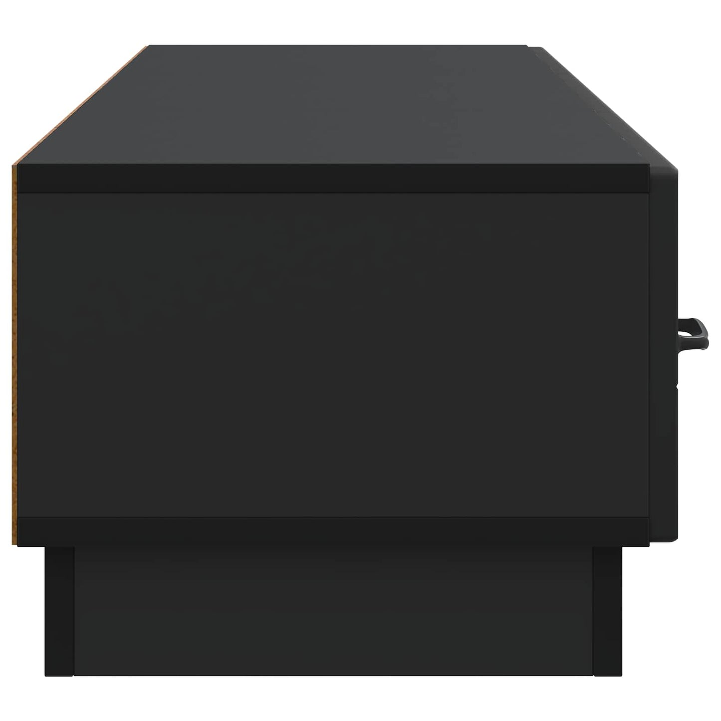 TV szekrény fiókkal Fekete 147 x 34,5 x 27 cm Szerelt Fa