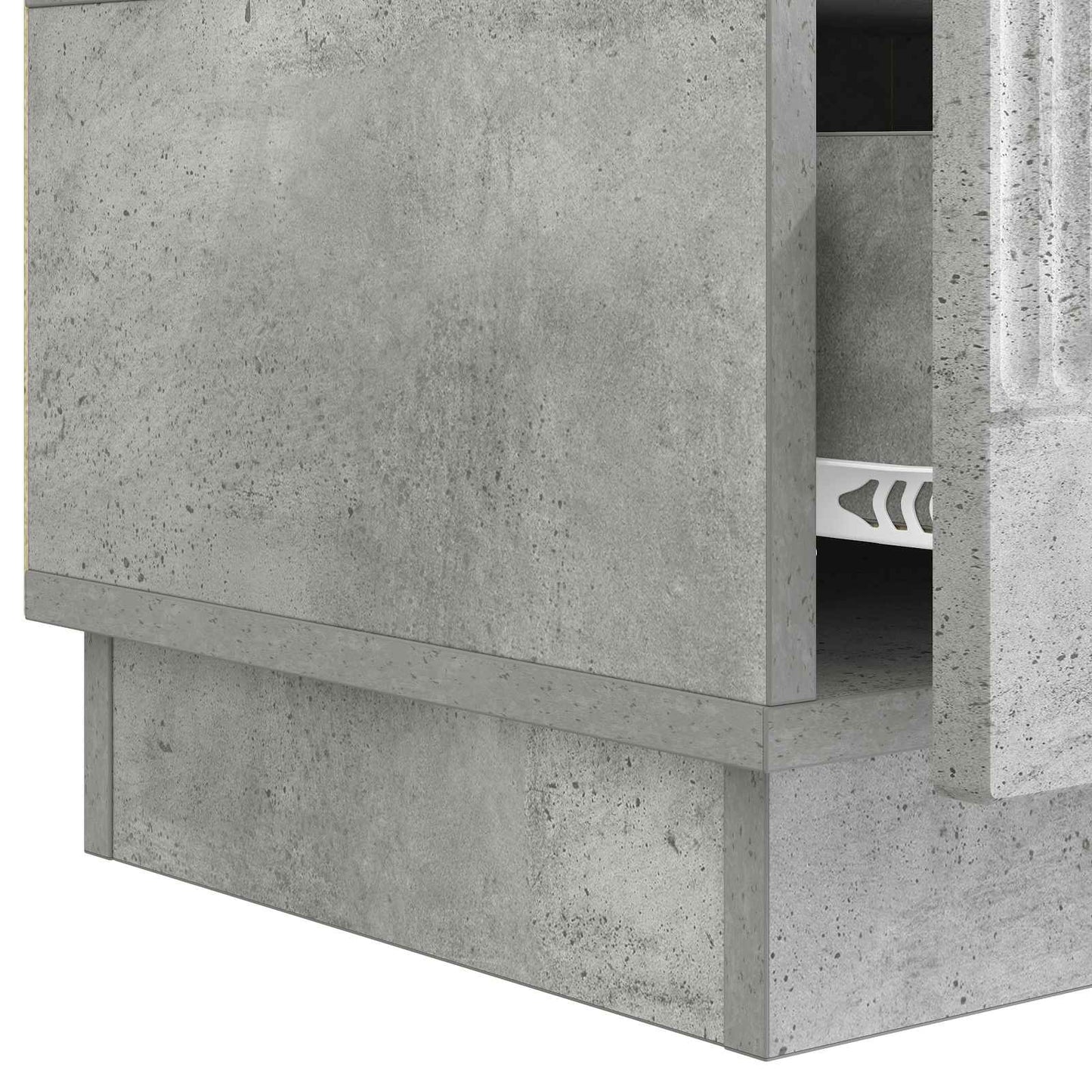 TV szekrény fiókkal Betonszürke 147 x 34,5 x 27 cm Szerelt Fa