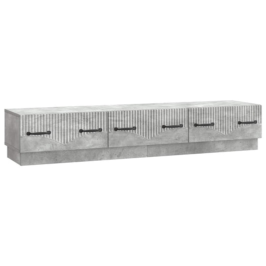 TV szekrény fiókkal Betonszürke 147 x 34,5 x 27 cm Szerelt Fa