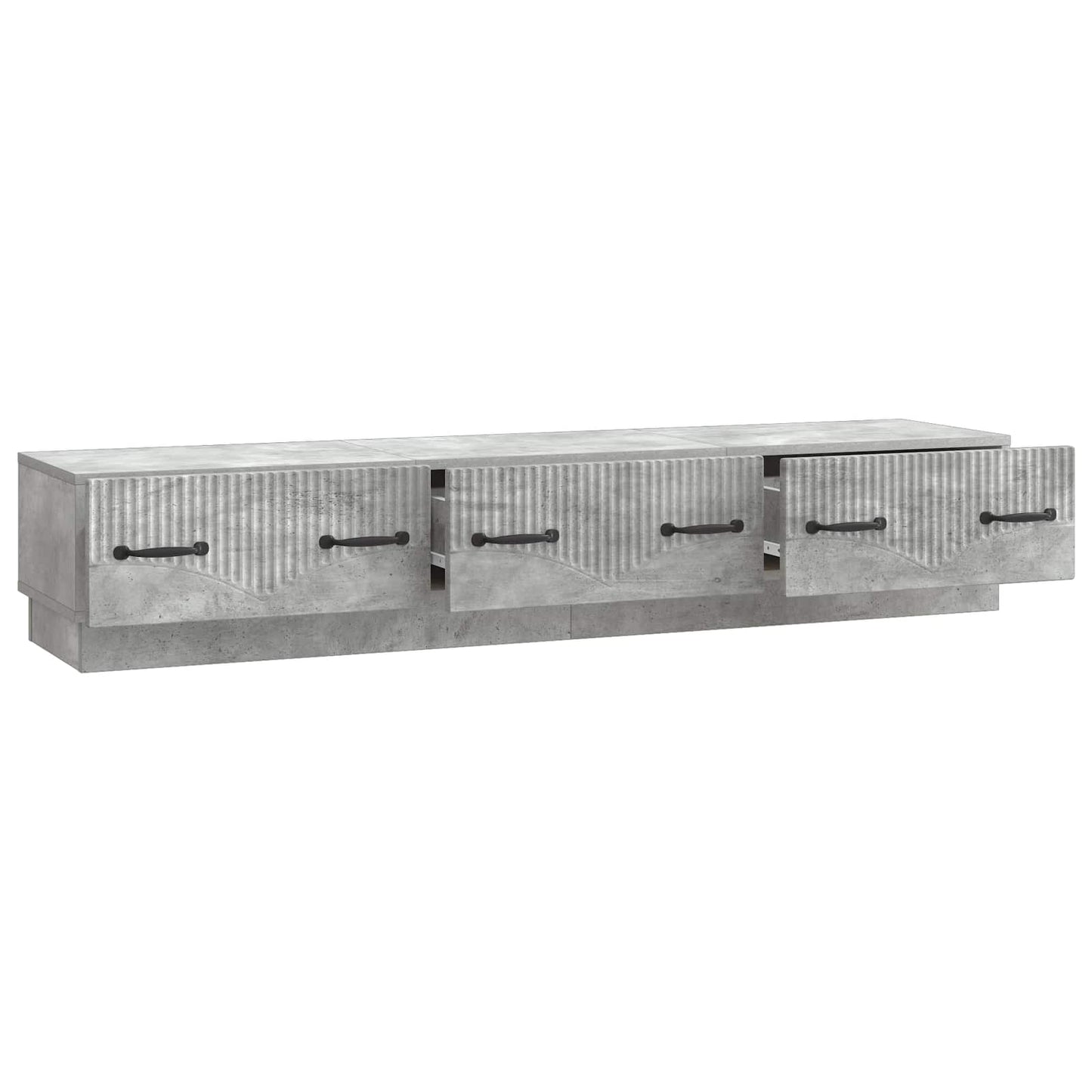 TV szekrény fiókkal Betonszürke 147 x 34,5 x 27 cm Szerelt Fa