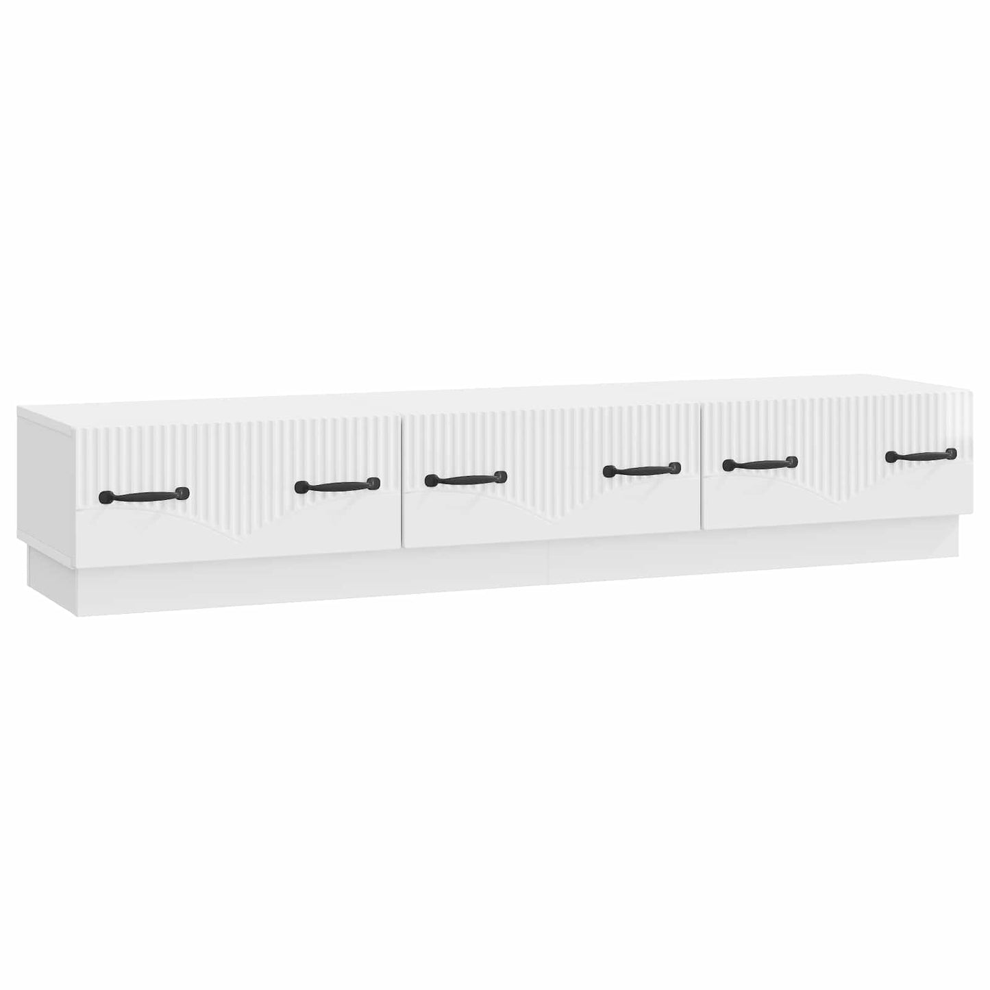 TV szekrény Magasfényű Fehér 147 x 34,5 x 27 cm Szerelt Fa