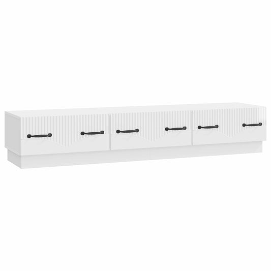 TV szekrény Magasfényű Fehér 147 x 34,5 x 27 cm Szerelt Fa