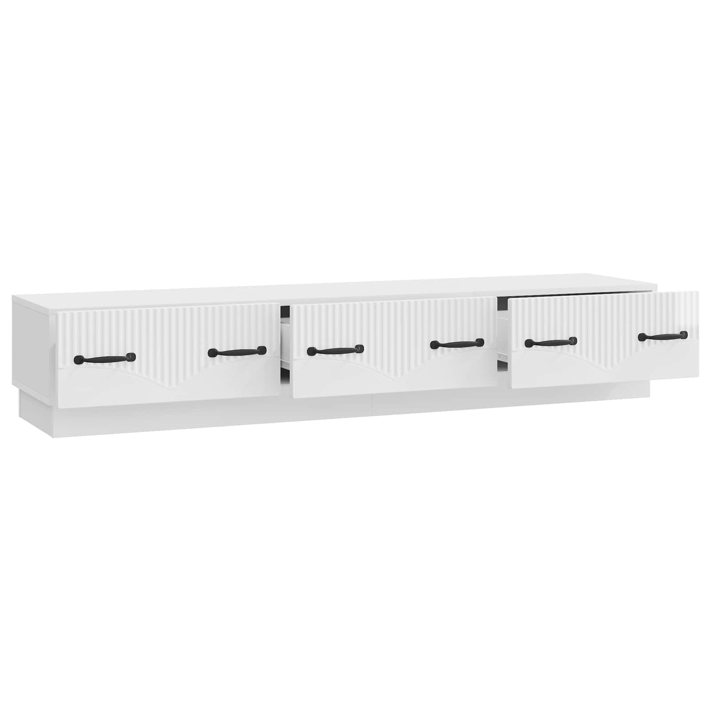 TV szekrény Magasfényű Fehér 147 x 34,5 x 27 cm Szerelt Fa