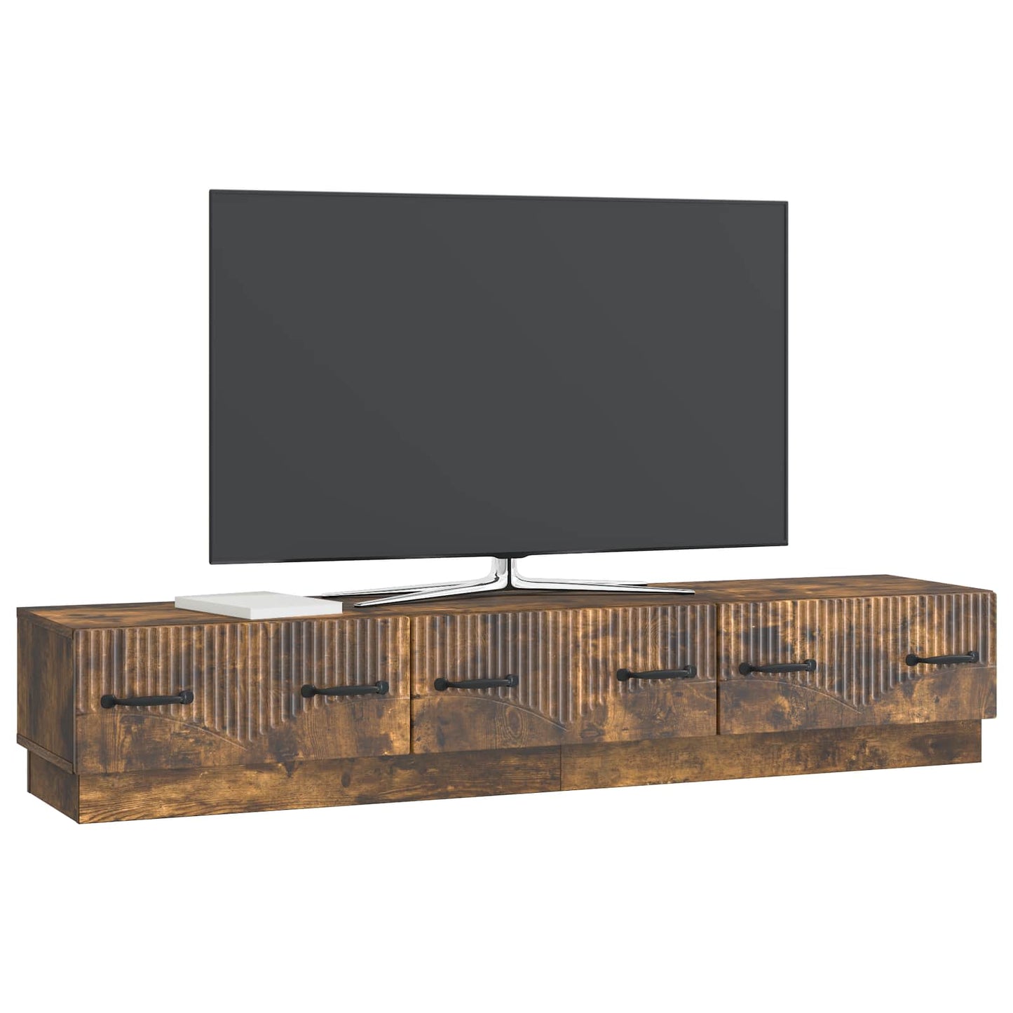 TV szekrény fiókkal Füstös Tölgy 147 x 34,5 x 27 cm Szerelt Fa