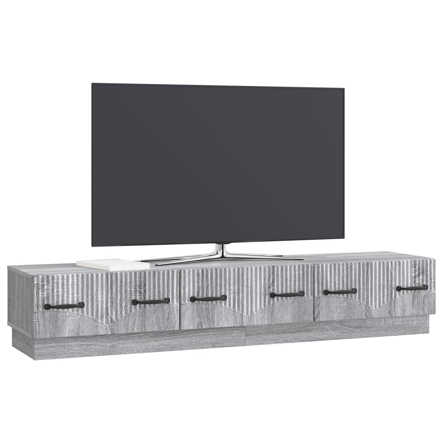 TV szekrény fiókkal Szürke Sonoma 147 x 34,5 x 27 cm Szerelt Fa