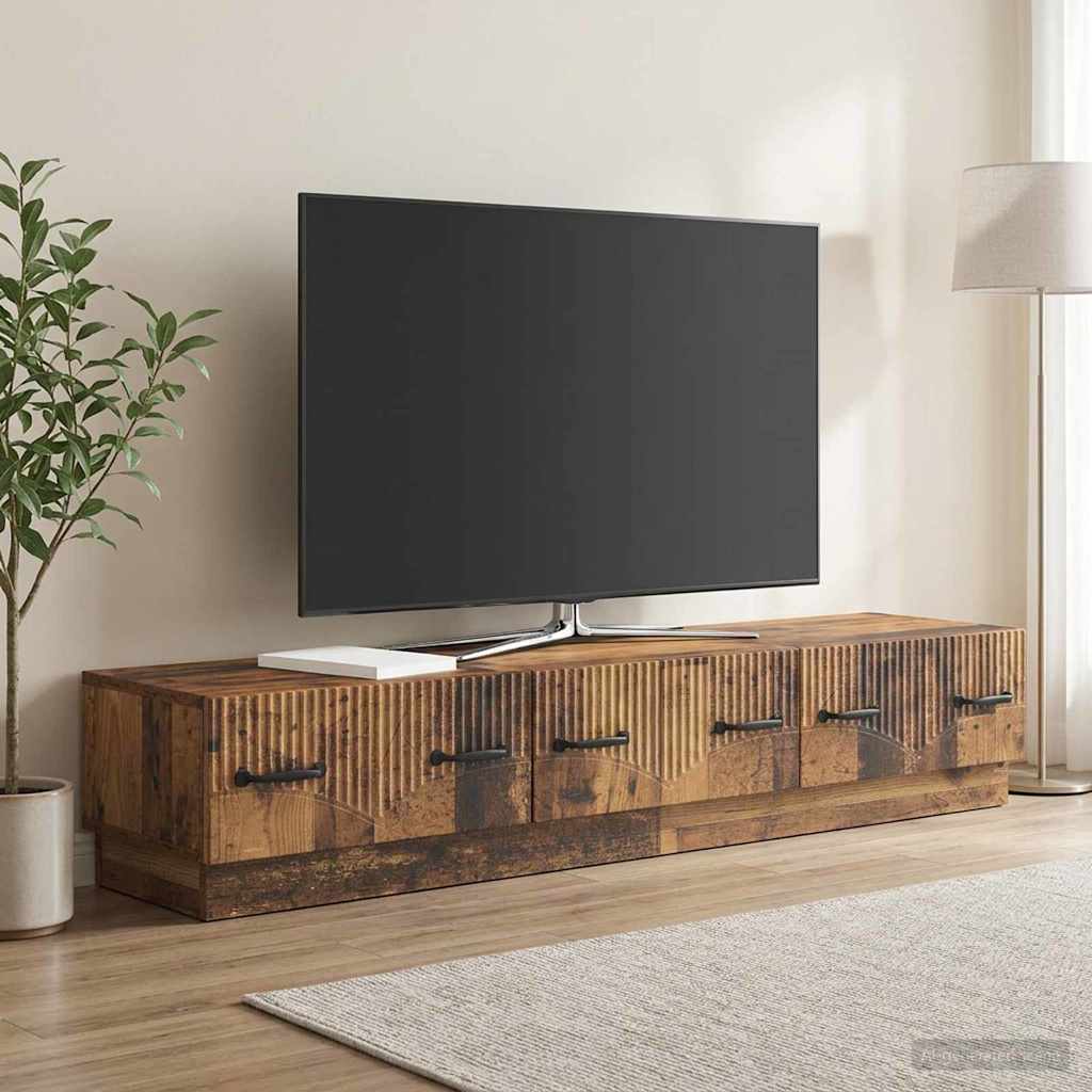 TV szekrény fiókkal Antik Fa 147 x 34,5 x 27 cm Szerelt Fa