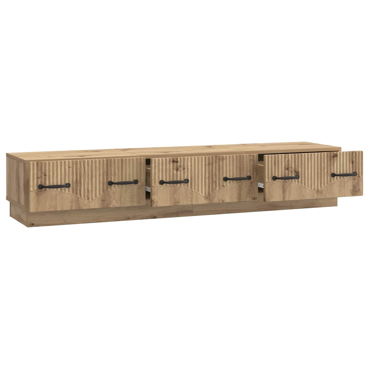 TV szekrény 147 x 34,5 x 27 cm Kézműves Tölgy Szerelt Fa