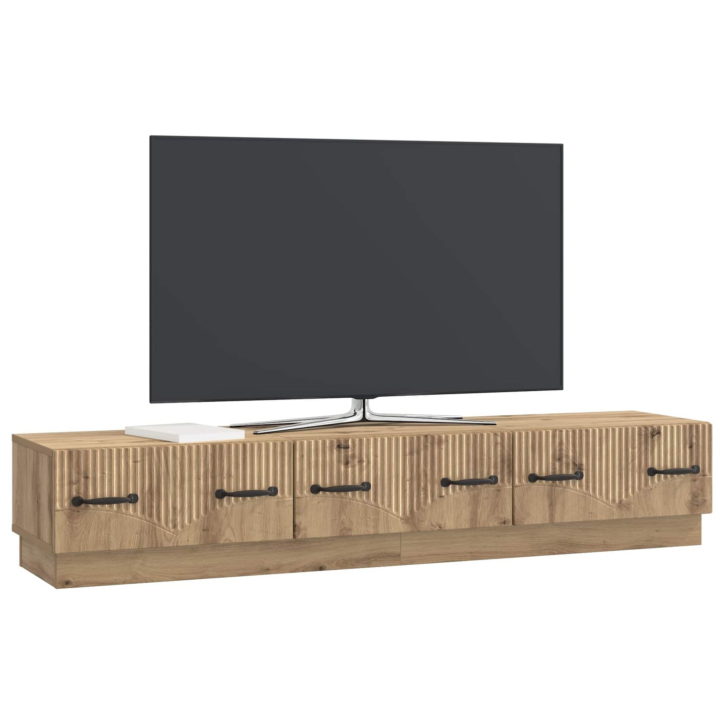 TV szekrény 147 x 34,5 x 27 cm Kézműves Tölgy Szerelt Fa