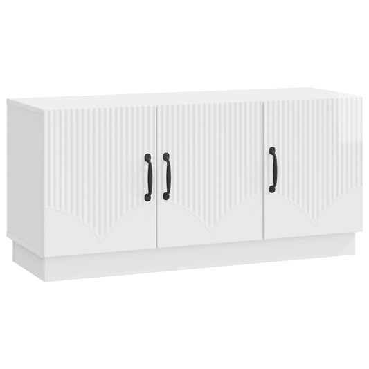TV szekrény Magasfényű Fehér 99 x 34,5 x 47 cm Szerelt Fa