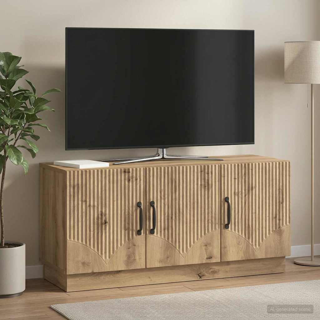 TV szekrény 99 x 34,5 x 47 cm Kézműves Tölgy Szerelt Fa
