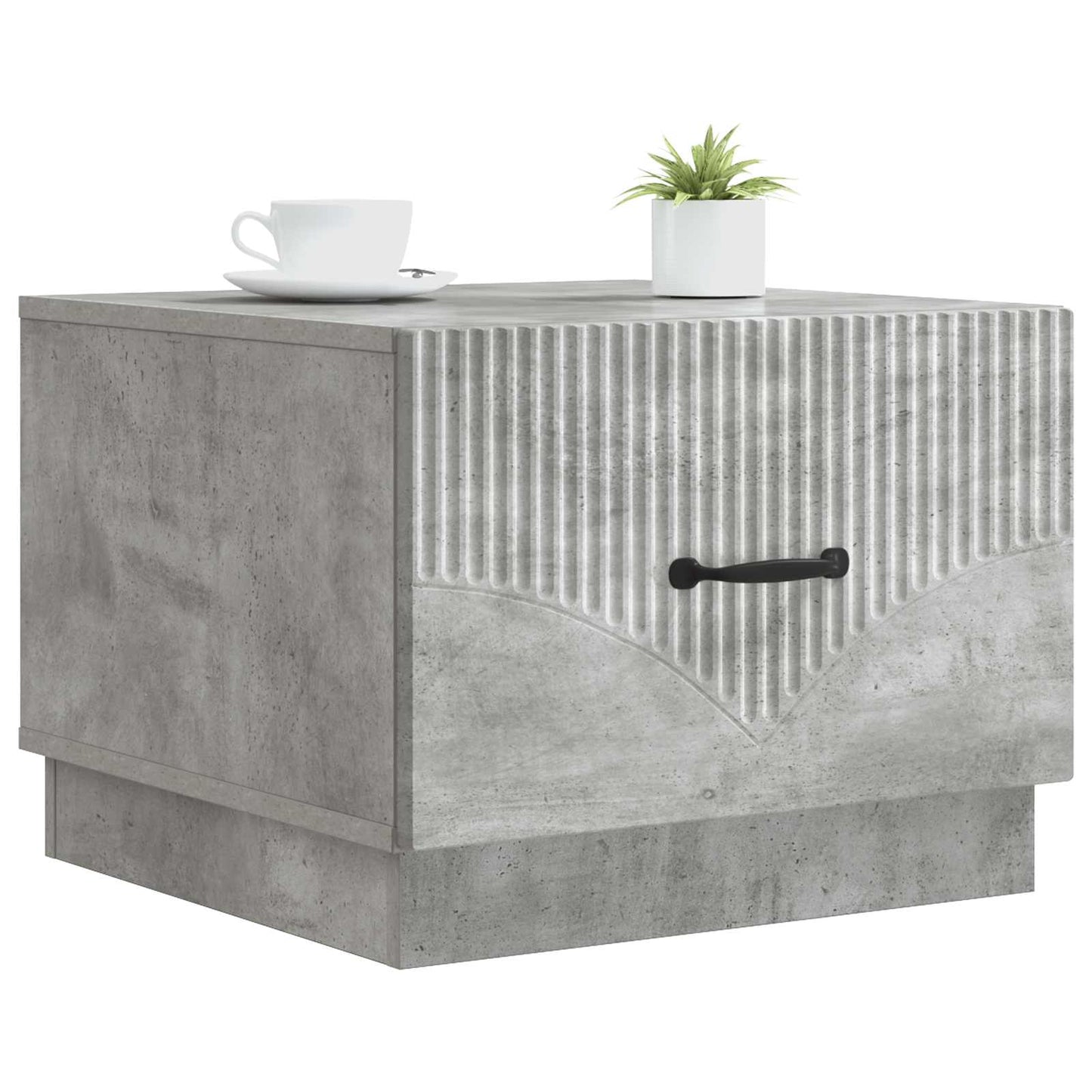 Dohányzóasztal fiókkal Betonszürke 49 x 50 x 37 cm Szerelt Fa