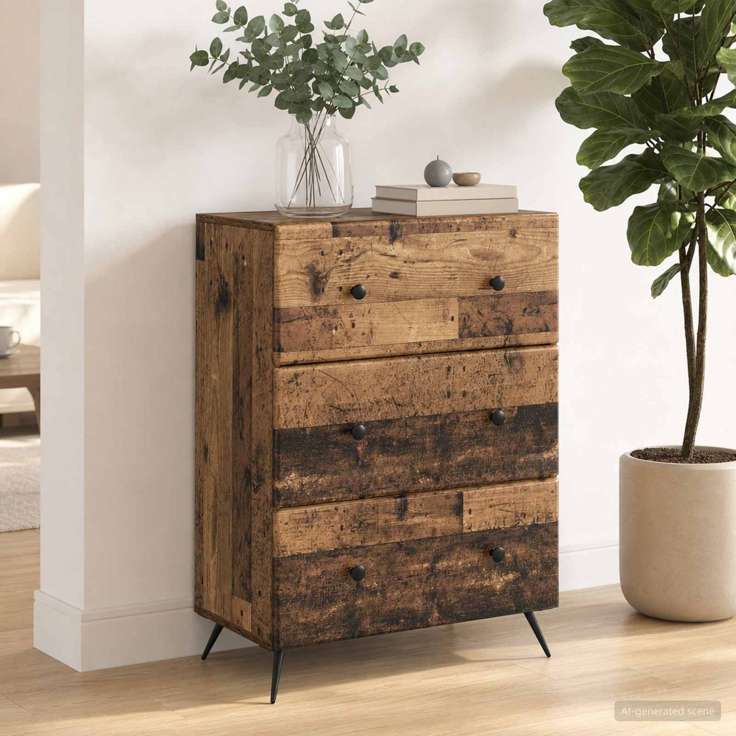 Fiókos szekrény Antik Fa 66 x 34,5 x 90 cm Szerelt Fa